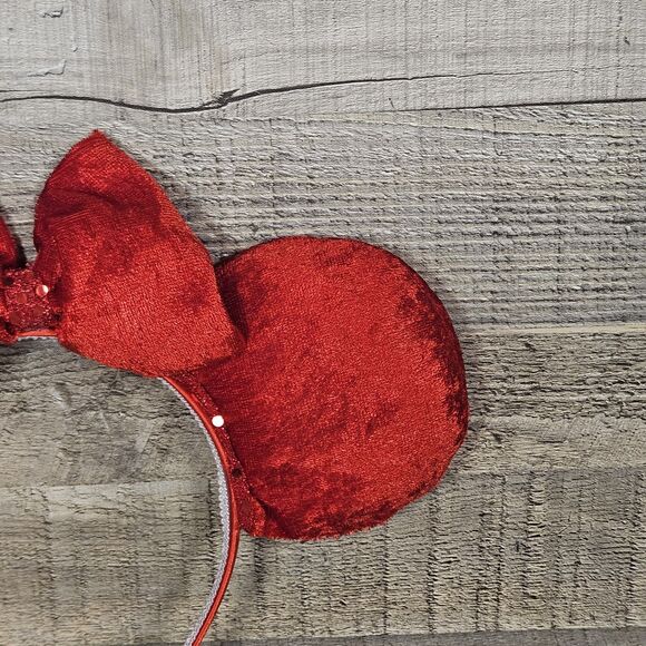 Minnie Mouse Ears Red Velvet Disney Ears Handmade - Picture 4 of 7